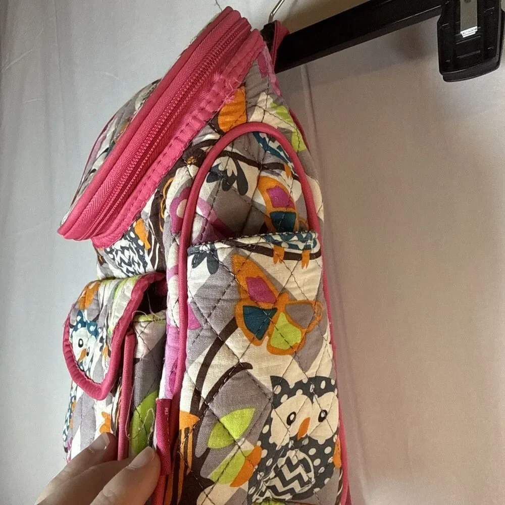 N. Gil Owl Mini Backpack With Pink Monogram The Letter M Preowned